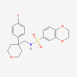 molecular formula C20H22FNO5S B6562134 N-{[4-(4-fluorophenyl)oxan-4-yl]methyl}-2,3-dihydro-1,4-benzodioxine-6-sulfonamide CAS No. 1091136-47-8