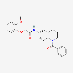 molecular formula C25H24N2O4 B6562141 N-(1-benzoyl-1,2,3,4-tetrahydroquinolin-6-yl)-2-(2-methoxyphenoxy)acetamide CAS No. 946246-28-2