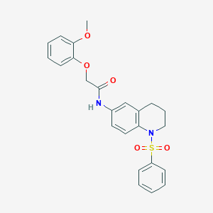 N-[1-(benzenesulfonyl)-1,2,3,4-tetrahydroquinolin-6-yl]-2-(2-methoxyphenoxy)acetamide