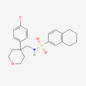 N-{[4-(4-fluorophenyl)oxan-4-yl]methyl}-5,6,7,8-tetrahydronaphthalene-2-sulfonamide