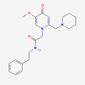 molecular formula C22H29N3O3 B6562204 2-{5-methoxy-4-oxo-2-[(piperidin-1-yl)methyl]-1,4-dihydropyridin-1-yl}-N-(2-phenylethyl)acetamide CAS No. 946366-76-3