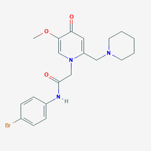 N-(4-bromophenyl)-2-{5-methoxy-4-oxo-2-[(piperidin-1-yl)methyl]-1,4-dihydropyridin-1-yl}acetamide