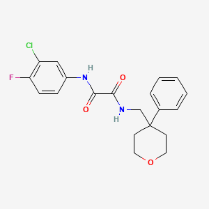 molecular formula C20H20ClFN2O3 B6562233 N-(3-chloro-4-fluorophenyl)-N'-[(4-phenyloxan-4-yl)methyl]ethanediamide CAS No. 1091035-69-6