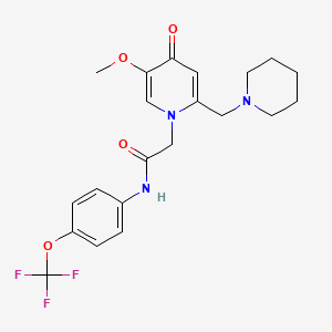 molecular formula C21H24F3N3O4 B6562238 2-{5-methoxy-4-oxo-2-[(piperidin-1-yl)methyl]-1,4-dihydropyridin-1-yl}-N-[4-(trifluoromethoxy)phenyl]acetamide CAS No. 946201-14-5