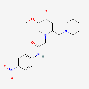 2-{5-methoxy-4-oxo-2-[(piperidin-1-yl)methyl]-1,4-dihydropyridin-1-yl}-N-(4-nitrophenyl)acetamide