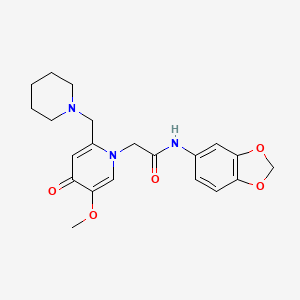 molecular formula C21H25N3O5 B6562251 N-(2H-1,3-benzodioxol-5-yl)-2-{5-methoxy-4-oxo-2-[(piperidin-1-yl)methyl]-1,4-dihydropyridin-1-yl}acetamide CAS No. 946201-10-1
