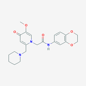 N-(2,3-dihydro-1,4-benzodioxin-6-yl)-2-{5-methoxy-4-oxo-2-[(piperidin-1-yl)methyl]-1,4-dihydropyridin-1-yl}acetamide