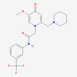 2-{5-methoxy-4-oxo-2-[(piperidin-1-yl)methyl]-1,4-dihydropyridin-1-yl}-N-[3-(trifluoromethyl)phenyl]acetamide