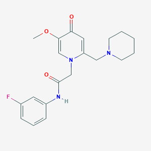 N-(3-fluorophenyl)-2-{5-methoxy-4-oxo-2-[(piperidin-1-yl)methyl]-1,4-dihydropyridin-1-yl}acetamide
