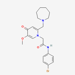 molecular formula C21H26BrN3O3 B6562291 2-{2-[(azepan-1-yl)methyl]-5-methoxy-4-oxo-1,4-dihydropyridin-1-yl}-N-(4-bromophenyl)acetamide CAS No. 921477-51-2