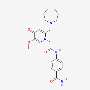 molecular formula C22H28N4O4 B6562299 4-(2-{2-[(azepan-1-yl)methyl]-5-methoxy-4-oxo-1,4-dihydropyridin-1-yl}acetamido)benzamide CAS No. 921477-45-4