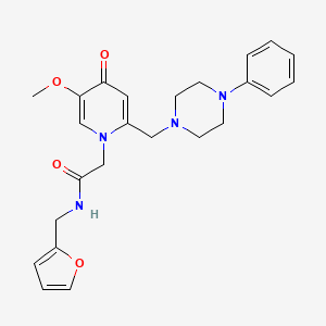 molecular formula C24H28N4O4 B6562335 N-[(furan-2-yl)methyl]-2-{5-methoxy-4-oxo-2-[(4-phenylpiperazin-1-yl)methyl]-1,4-dihydropyridin-1-yl}acetamide CAS No. 921496-37-9