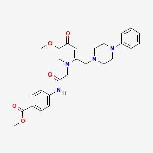 molecular formula C27H30N4O5 B6562342 methyl 4-(2-{5-methoxy-4-oxo-2-[(4-phenylpiperazin-1-yl)methyl]-1,4-dihydropyridin-1-yl}acetamido)benzoate CAS No. 921478-78-6