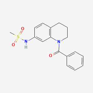 molecular formula C17H18N2O3S B6562393 N-(1-benzoyl-1,2,3,4-tetrahydroquinolin-7-yl)methanesulfonamide CAS No. 946322-47-0