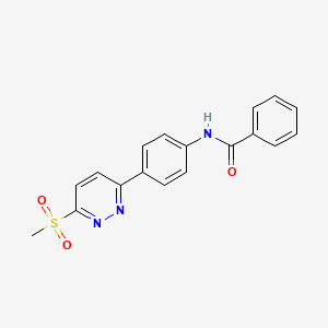 molecular formula C18H15N3O3S B6562395 N-[4-(6-methanesulfonylpyridazin-3-yl)phenyl]benzamide CAS No. 921795-92-8