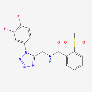 molecular formula C16H13F2N5O3S B6562398 N-{[1-(3,4-difluorophenyl)-1H-1,2,3,4-tetrazol-5-yl]methyl}-2-methanesulfonylbenzamide CAS No. 946360-47-0