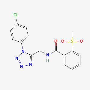 molecular formula C16H14ClN5O3S B6562404 N-{[1-(4-chlorophenyl)-1H-1,2,3,4-tetrazol-5-yl]methyl}-2-methanesulfonylbenzamide CAS No. 946360-23-2