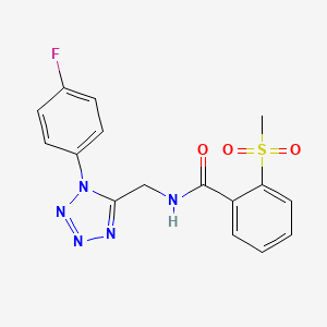 molecular formula C16H14FN5O3S B6562416 N-{[1-(4-fluorophenyl)-1H-1,2,3,4-tetrazol-5-yl]methyl}-2-methanesulfonylbenzamide CAS No. 946381-08-4