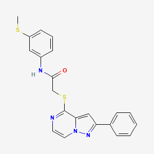 molecular formula C21H18N4OS2 B6562426 N-[3-(methylsulfanyl)phenyl]-2-({2-phenylpyrazolo[1,5-a]pyrazin-4-yl}sulfanyl)acetamide CAS No. 1021210-63-8