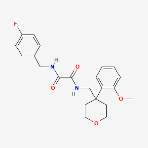 molecular formula C22H25FN2O4 B6562447 N'-[(4-fluorophenyl)methyl]-N-{[4-(2-methoxyphenyl)oxan-4-yl]methyl}ethanediamide CAS No. 1091057-98-5