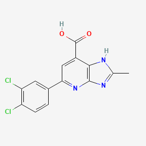 molecular formula C14H9Cl2N3O2 B6562449 5-(3,4-dichlorophenyl)-2-methyl-3H-imidazo[4,5-b]pyridine-7-carboxylic acid CAS No. 1021225-61-5