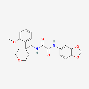 molecular formula C22H24N2O6 B6562454 N-(2H-1,3-benzodioxol-5-yl)-N'-{[4-(2-methoxyphenyl)oxan-4-yl]methyl}ethanediamide CAS No. 1091162-05-8