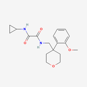 molecular formula C18H24N2O4 B6562498 N-cyclopropyl-N'-{[4-(2-methoxyphenyl)oxan-4-yl]methyl}ethanediamide CAS No. 1091059-02-7