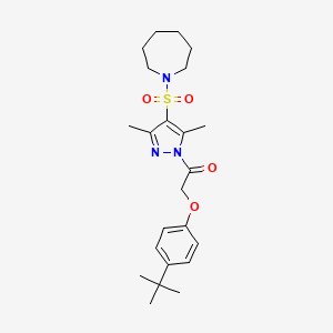 molecular formula C23H33N3O4S B6562507 1-[4-(azepane-1-sulfonyl)-3,5-dimethyl-1H-pyrazol-1-yl]-2-(4-tert-butylphenoxy)ethan-1-one CAS No. 1019105-03-3