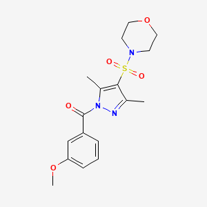 molecular formula C17H21N3O5S B6562590 4-{[1-(3-methoxybenzoyl)-3,5-dimethyl-1H-pyrazol-4-yl]sulfonyl}morpholine CAS No. 1020453-80-8