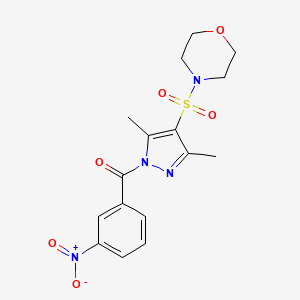 molecular formula C16H18N4O6S B6562594 4-{[3,5-dimethyl-1-(3-nitrobenzoyl)-1H-pyrazol-4-yl]sulfonyl}morpholine CAS No. 943105-42-8