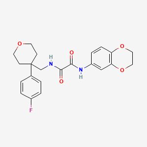 molecular formula C22H23FN2O5 B6562615 N-(2,3-dihydro-1,4-benzodioxin-6-yl)-N'-{[4-(4-fluorophenyl)oxan-4-yl]methyl}ethanediamide CAS No. 1091165-73-9