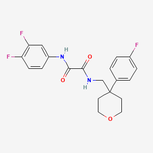 molecular formula C20H19F3N2O3 B6562617 N'-(3,4-difluorophenyl)-N-{[4-(4-fluorophenyl)oxan-4-yl]methyl}ethanediamide CAS No. 1091112-57-0