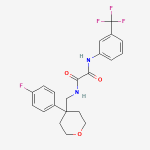 molecular formula C21H20F4N2O3 B6562620 N'-{[4-(4-fluorophenyl)oxan-4-yl]methyl}-N-[3-(trifluoromethyl)phenyl]ethanediamide CAS No. 1091166-77-6