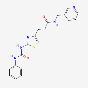 molecular formula C19H19N5O2S B6562653 3-{2-[(phenylcarbamoyl)amino]-1,3-thiazol-4-yl}-N-[(pyridin-3-yl)methyl]propanamide CAS No. 1091112-85-4