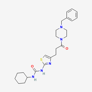 molecular formula C24H33N5O2S B6562685 3-{4-[3-(4-benzylpiperazin-1-yl)-3-oxopropyl]-1,3-thiazol-2-yl}-1-cyclohexylurea CAS No. 1091020-17-5