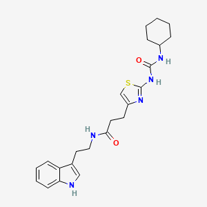 molecular formula C23H29N5O2S B6562689 3-{2-[(cyclohexylcarbamoyl)amino]-1,3-thiazol-4-yl}-N-[2-(1H-indol-3-yl)ethyl]propanamide CAS No. 1091132-21-6