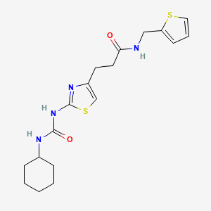 molecular formula C18H24N4O2S2 B6562700 3-{2-[(cyclohexylcarbamoyl)amino]-1,3-thiazol-4-yl}-N-[(thiophen-2-yl)methyl]propanamide CAS No. 1091081-06-9