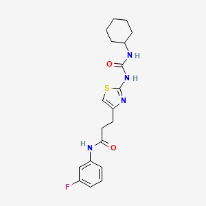 3-{2-[(cyclohexylcarbamoyl)amino]-1,3-thiazol-4-yl}-N-(3-fluorophenyl)propanamide