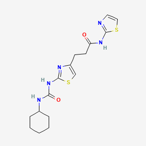 molecular formula C16H21N5O2S2 B6562714 3-{2-[(cyclohexylcarbamoyl)amino]-1,3-thiazol-4-yl}-N-(1,3-thiazol-2-yl)propanamide CAS No. 1091020-65-3