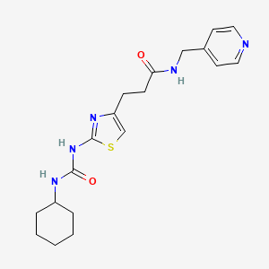 molecular formula C19H25N5O2S B6562726 3-{2-[(cyclohexylcarbamoyl)amino]-1,3-thiazol-4-yl}-N-[(pyridin-4-yl)methyl]propanamide CAS No. 1091179-17-7