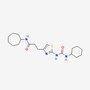 molecular formula C20H32N4O2S B6562735 N-cycloheptyl-3-{2-[(cyclohexylcarbamoyl)amino]-1,3-thiazol-4-yl}propanamide CAS No. 1091021-05-4