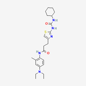 molecular formula C24H35N5O2S B6562749 3-{2-[(cyclohexylcarbamoyl)amino]-1,3-thiazol-4-yl}-N-[4-(diethylamino)-2-methylphenyl]propanamide CAS No. 1091022-01-3