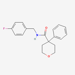 N-[(4-fluorophenyl)methyl]-4-phenyloxane-4-carboxamide