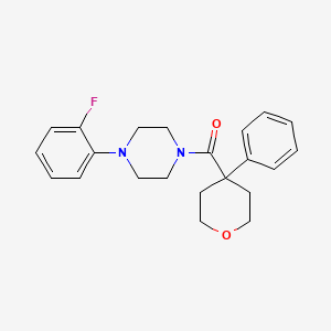 molecular formula C22H25FN2O2 B6562776 1-(2-fluorophenyl)-4-(4-phenyloxane-4-carbonyl)piperazine CAS No. 1091134-25-6