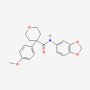 molecular formula C20H21NO5 B6562788 N-(2H-1,3-benzodioxol-5-yl)-4-(4-methoxyphenyl)oxane-4-carboxamide CAS No. 1091135-93-1