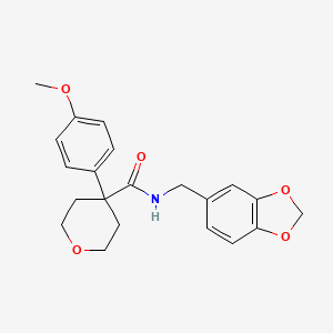 molecular formula C21H23NO5 B6562794 N-[(2H-1,3-benzodioxol-5-yl)methyl]-4-(4-methoxyphenyl)oxane-4-carboxamide CAS No. 1091028-01-1