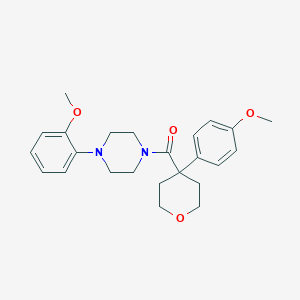 1-(2-methoxyphenyl)-4-[4-(4-methoxyphenyl)oxane-4-carbonyl]piperazine