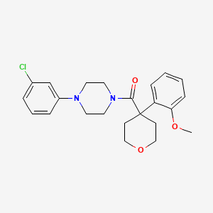 1-(3-chlorophenyl)-4-[4-(2-methoxyphenyl)oxane-4-carbonyl]piperazine