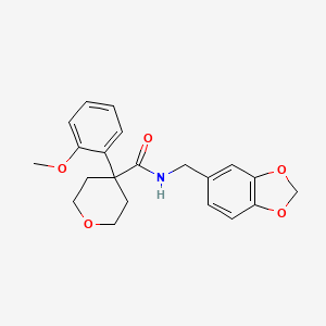 molecular formula C21H23NO5 B6562826 N-[(2H-1,3-benzodioxol-5-yl)methyl]-4-(2-methoxyphenyl)oxane-4-carboxamide CAS No. 1091091-91-6