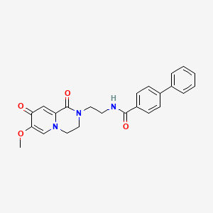 molecular formula C24H23N3O4 B6562842 N-(2-{7-methoxy-1,8-dioxo-1H,2H,3H,4H,8H-pyrido[1,2-a]pyrazin-2-yl}ethyl)-[1,1'-biphenyl]-4-carboxamide CAS No. 1091065-80-3